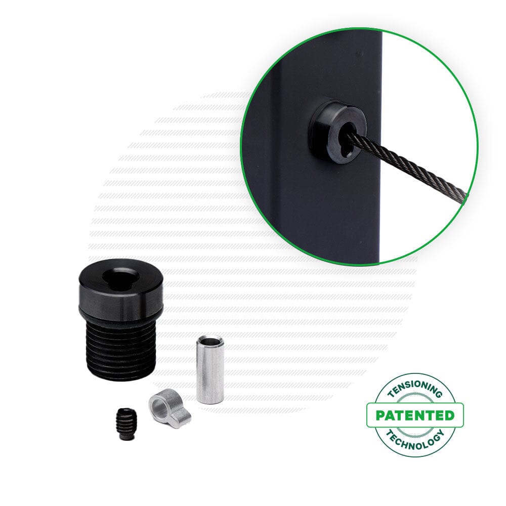 Cable Rail Tensioner Kit for Metal Posts / Black Oxide Finish Tensioners Cable Bullet 