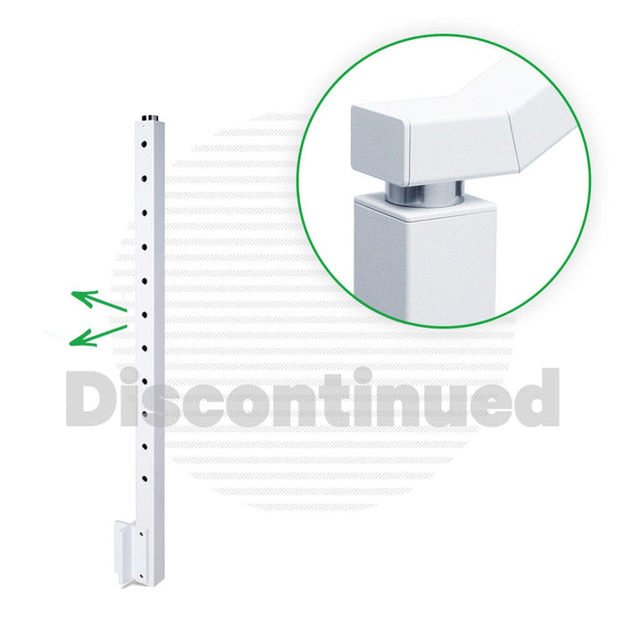 Signature Series Side Mount Cable Railing Terminal Post Posts Cable Bullet Outside Corner Post 36" (11 Cables) Flat White (Fine Texture)